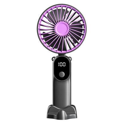Portable Handheld Fan Mini USB Fan With 6 Speeds and Digital Display Foldable 3-in-1 Handheld Neck and Desktop Fan For Outdoor