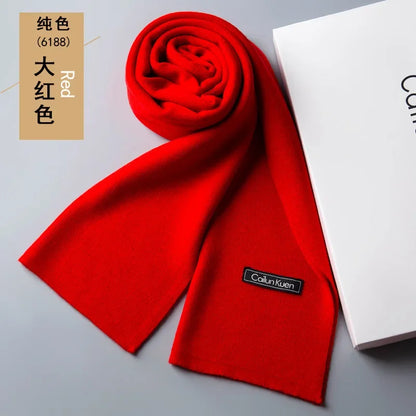 High Quality Wool Men Scarf Autumn Winter Classic Business Thermal Muffler Male Soft Korean Version Long Thick Warm Shawl No Box