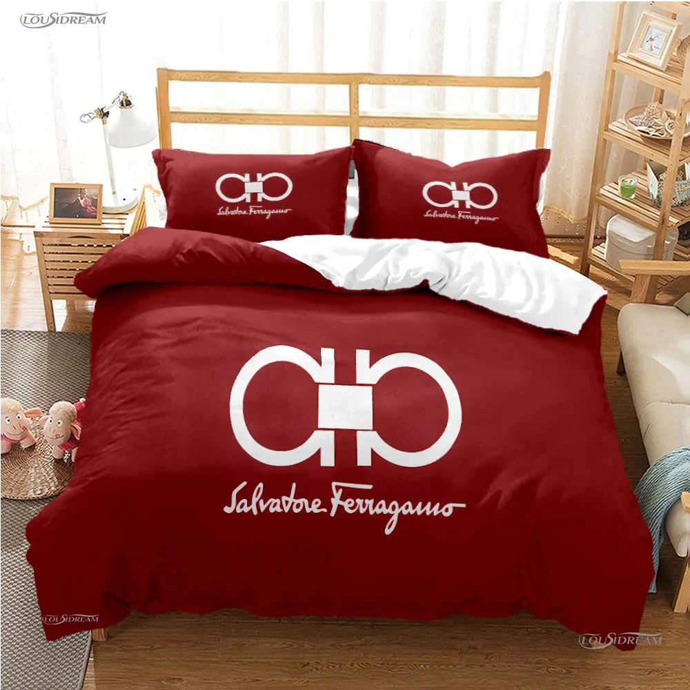 Fshion Luxury Brand Casal All Season Duvet Cover Comforter Bedding Set Soft Quilt Cover and Pillowcases Single/Double/Queen/King