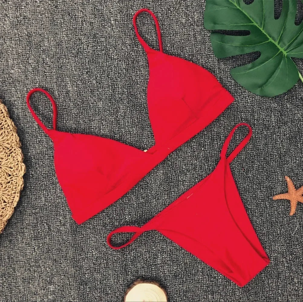 New Bandeau 2025 Micro Bikini Set Women Sexy Low Waist Monokini Push Up Swimwear Backless Swimsuit Beach Bathing Suits Biquinis