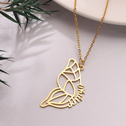 Stainless Steel Two Butterfly Necklace Personalized Butterfly Wings Necklace Best Friends Necklace Set Custom BFF Necklace