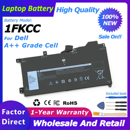 1FKCC Laptop Battery for Dell Latitude 7200/7210 2-in-1 Series Notebook 09NTKM/9NTKM Series 0D9J00/0KWWW4 4750mah/38wh