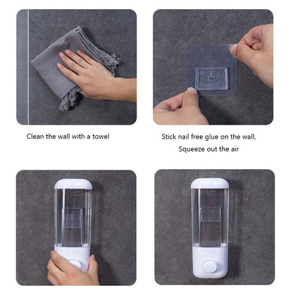 500ML Wall Mounted Shampoo Soap Dispenser Bathroom Non-punching Manual Press Soap Liquid Dispenser Touchless Disinfectant Bottle