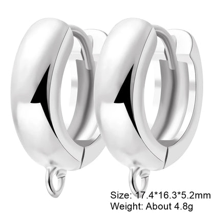 Juya 18K Gold Silver Plated Fastener Bales Fixture Earring Hook Locks For DIY Women Fashion Crystal Agate Charms Earrings Making