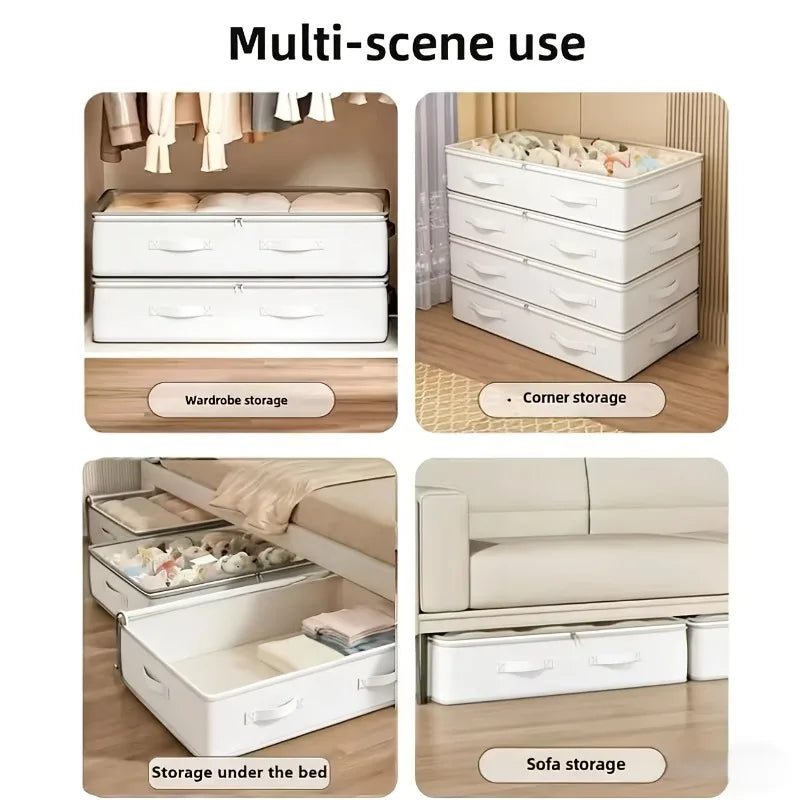Under Bed Storage Bags with Flip Top, Foldable Non-Woven Organizer for Blankets, Quilts, - Space Saving Container for Dorm, Home