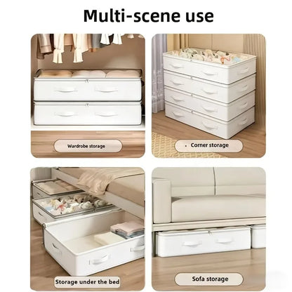 Under Bed Storage Bags with Flip Top, Foldable Non-Woven Organizer for Blankets, Quilts, - Space Saving Container for Dorm, Home