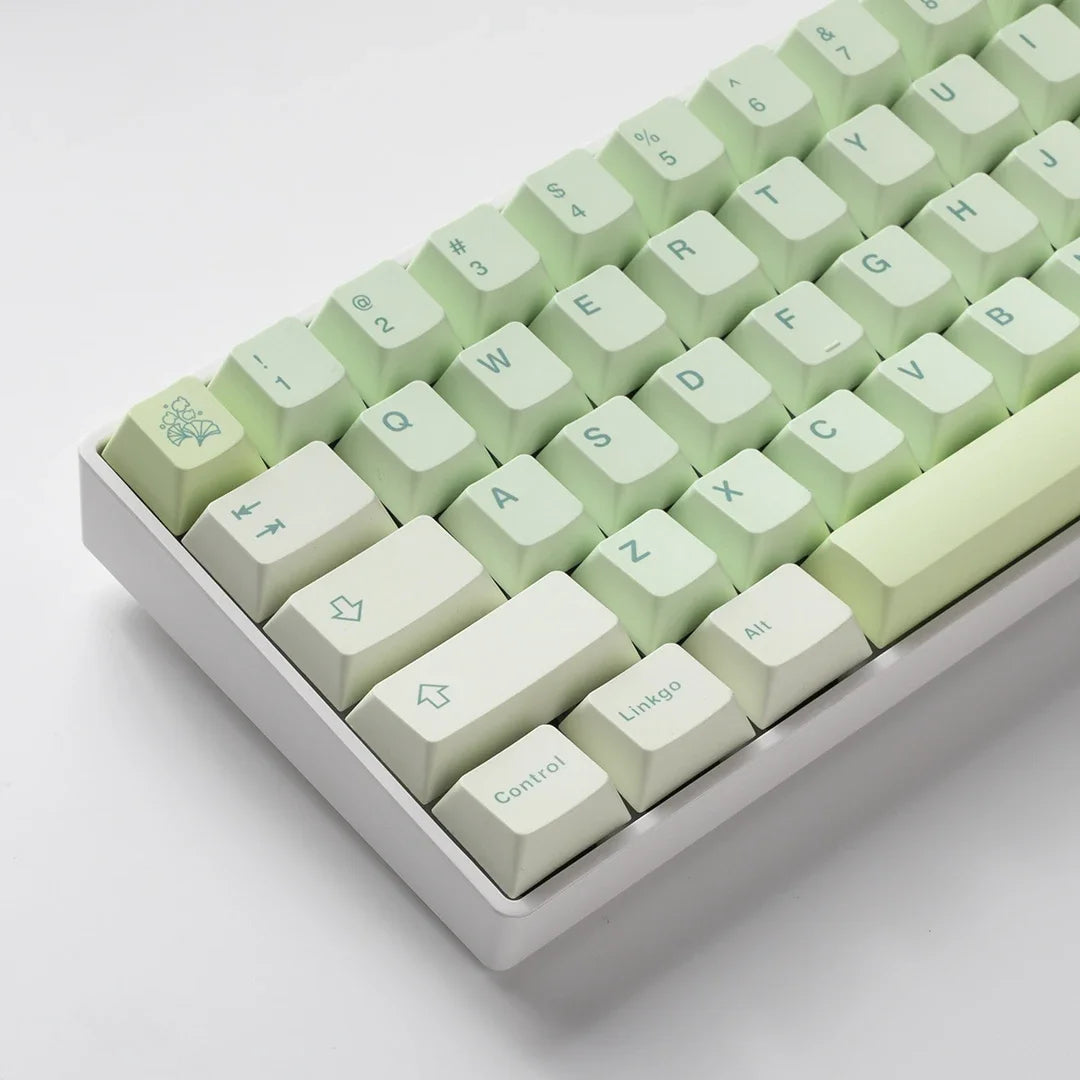 127 Keys Ginkgo Mechanical Keyboard Keycap PBT Thermal Sublimation Cherry Profile DIY Custom Gaming Gamer Keyboard Accessories