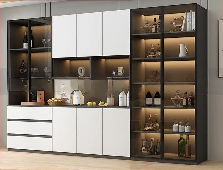 Side cabinet, wall cabinet, premium version, living room storage cabinet, track glass door