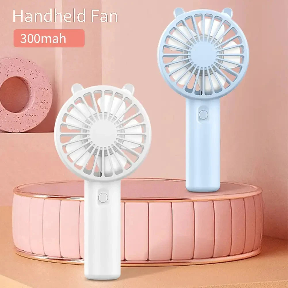 Portable Handheld Fan Mini USB Rechargeable Fan Cute Desktop Cooling Small Silent Fan Adult Children Outdoor Dormitory Travel