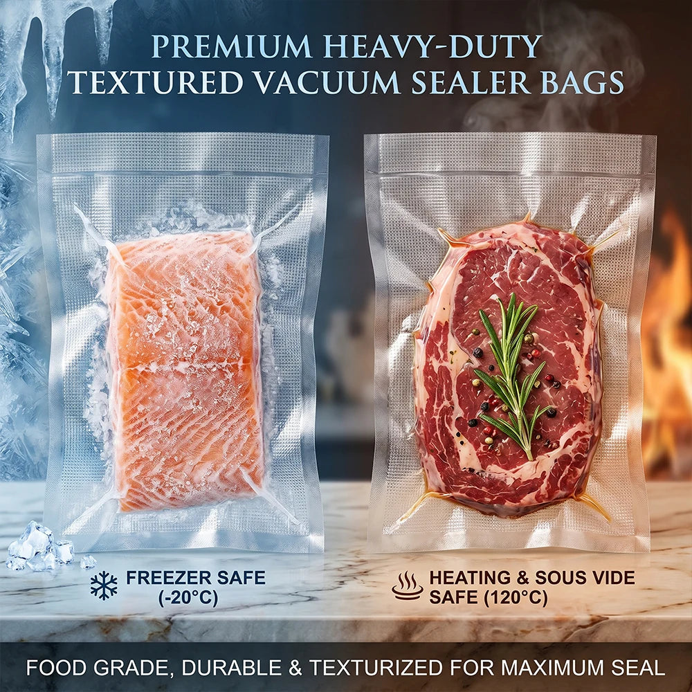 50pcs Vacuum Sealer Bags, Food Storage Pouches, Freshness Preservation for Kitchen, For Vacuum Sealer Machine Accessories
