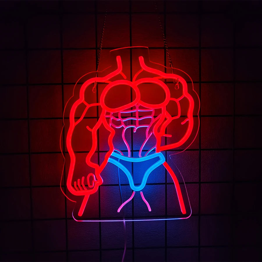 Fitness Neon Sign For Wall Decor,Led Neon Light For Gym Wall Art, Man Cave，Birthday, Bedroom, Gym Club, Shop Decor,USB Power