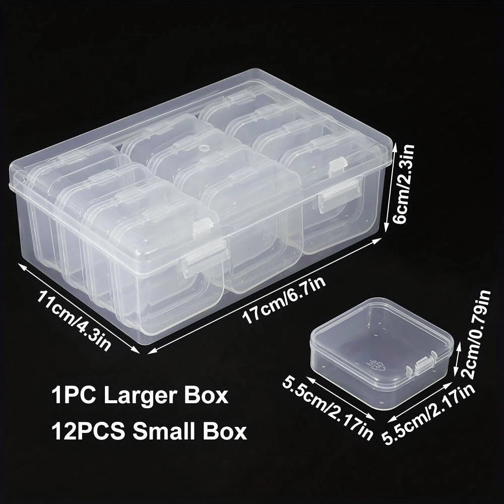 Clear Plastic Storage Box, Handmade Material, Beading, Art, DIY Crafts, Jewelry Supplies, 12, 14, 15, 1 Pc
