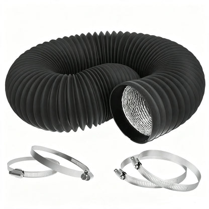 HTMCK 4 inch Dryer Vent Hose with 2 Stainless Steel Clamp Air Ducting Heavy-Duty Flexible Exhaust Pipe Kitchen