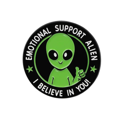 Funny Alien Enamel Pin Cartoon UFO Bigfoot Brooches for Clothes Badges on Backpack Bags Collar Hat Badge Lapel Pins Jewelry Gift