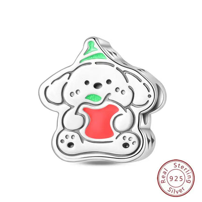 Original 925 Sterling Silver Charms Beads Winter Snowflake Snowman Igloo Penguin Pendant Fit Bracelet Women Jewelry Gift