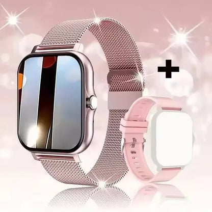 Smart watch with full touch screen, call, message reminder, music control and other functions, compatible with iPhone/android mo
