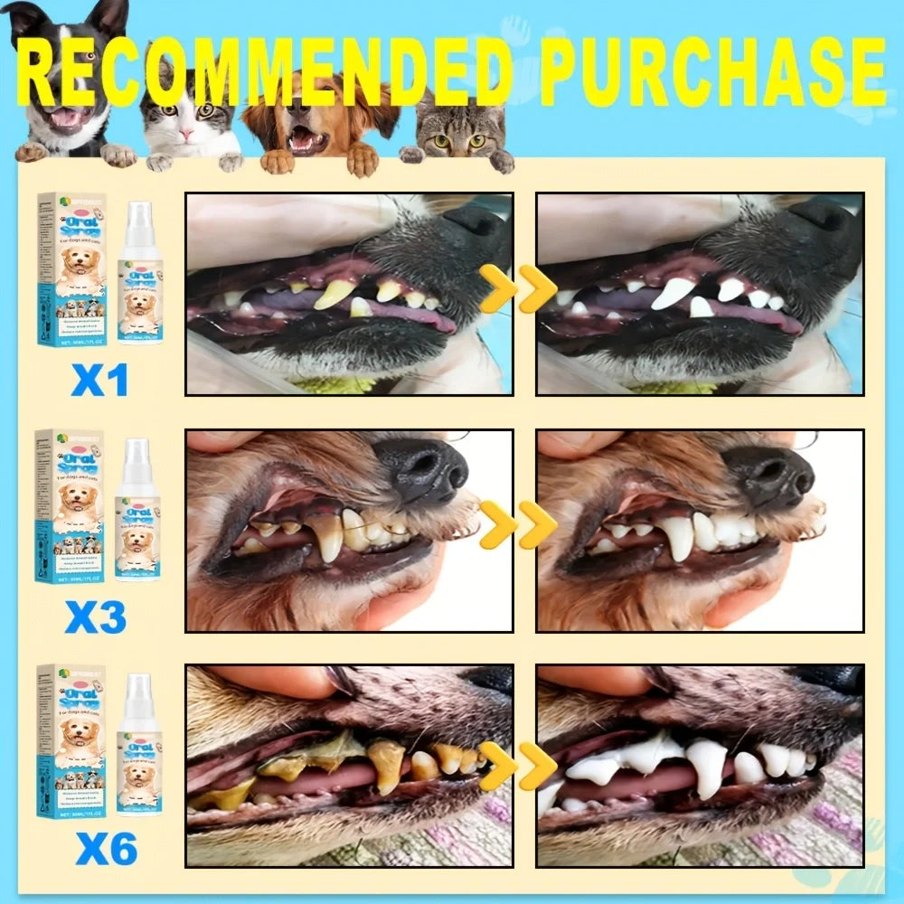Pet Oral Cleanse Spray Dogs Cats Teeth Clean Deodorant Prevent Calculus Remove Kitten Bad Breath Pet Supplies Freshen Breath