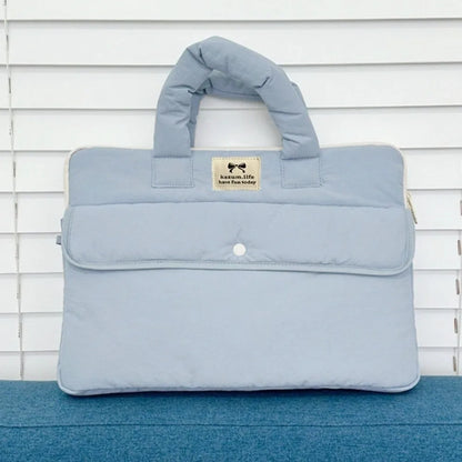 Handbags 15.6inch Portable Laptop Bags Bow with Handle Laptop Case Cute Soft Material Notebook Sleeve Women's Bag