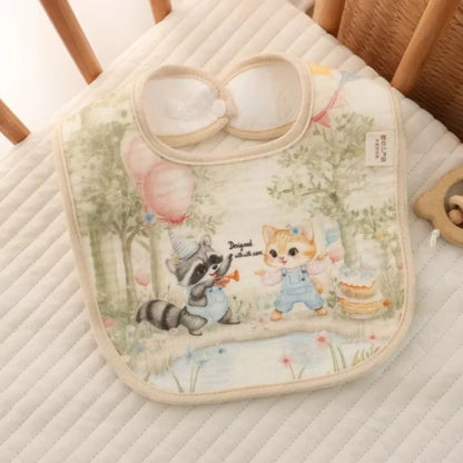 New Cotton Baby Bibs Adjustable Neck Baby Care Burp Clothes Washable Waterproof Eating Protector for Girls Boys
