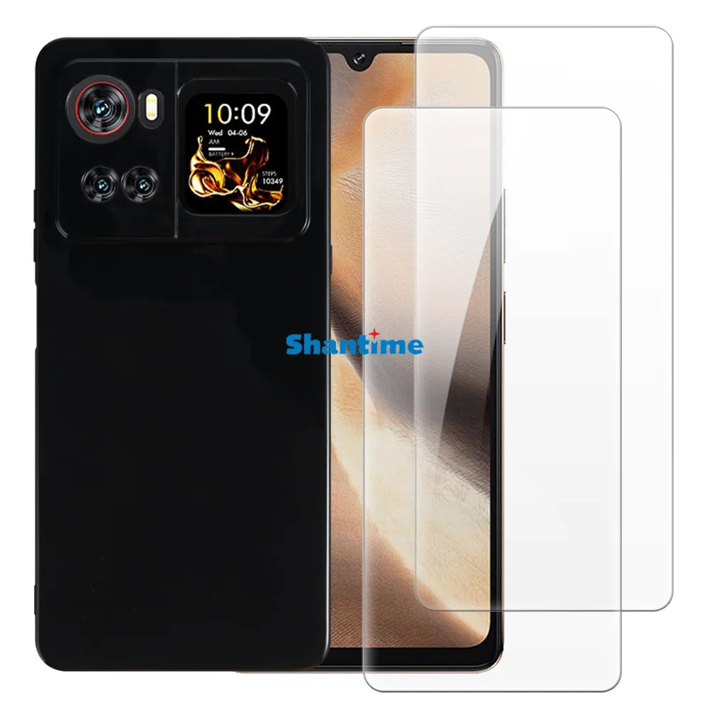 Soft Case + 2 Pack Tempered Glass Screen Protectors for Cubot X100 Full-Body Protection