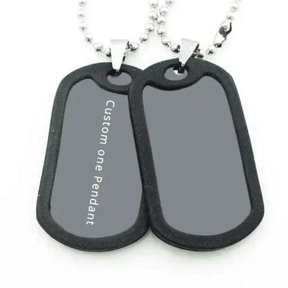 Customized ID Double Dog Tag Military Soldier Circle Pendants Titanium Steel Personalized Necklace Fashion Jewelry Free Carving