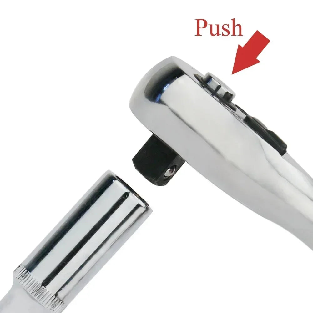 Ratchet Wrench 24Tooth Quick Release 1/4'' 3/8'' 1/2'' Socket Automotive Nut Reversible Drive Wrench Mechanical Hand Repair Tool