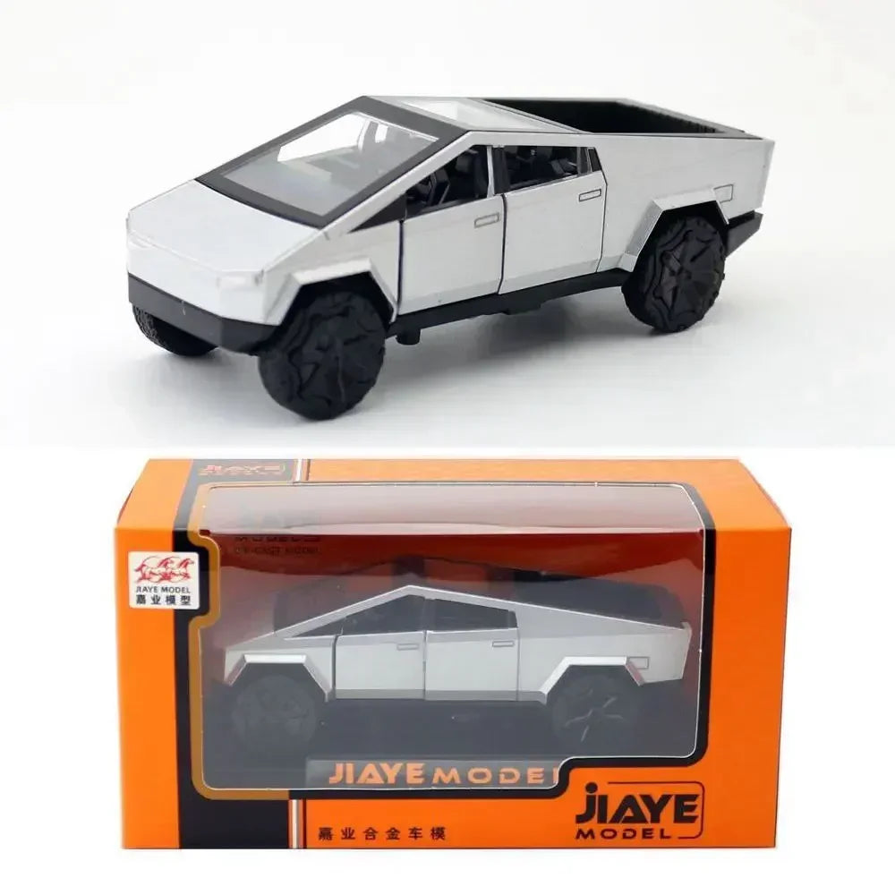 1:36 Cybertruck Pickup SUV Alloy Car Model Diecast Metal Toy Off-Road Vehicle Pull Back Truck Sound Light Toy Collection