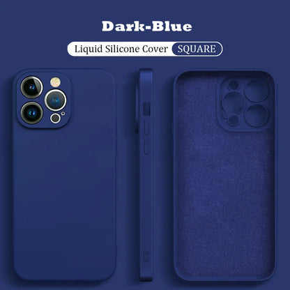 Original Liquid Silicone Shockproof Case For Xiaomi Mi 14 13 13T 12 12T 11T 10T 10 11 Lite Pro Square Fluff Bumper Soft Cover