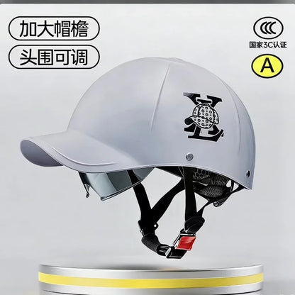 New motorcycle helmet sunshade, electric bicycle riding motorcycle breathable retro hard duckbill cap semi helmet fashionable