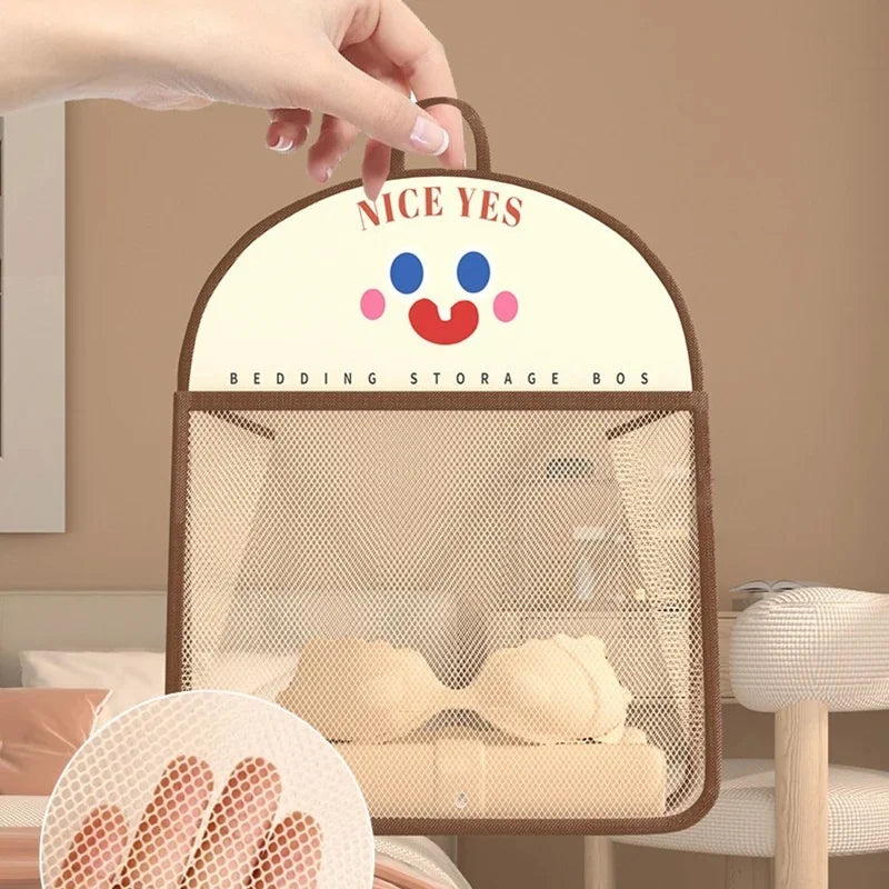 Socks Bra Storage Bag Large Capacity Breathable Mesh Bags Wall Hanging Behind The Door Bedroom Underwear Organizer Mesh Pocket