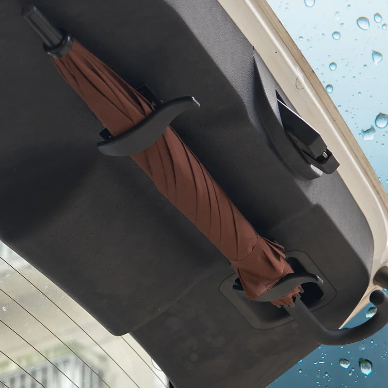 2Pcs Universal Car Umbrella Storage Organizer Holders Multi-Purpose Trunk Mount Seat Back Hooks Auto Accessories