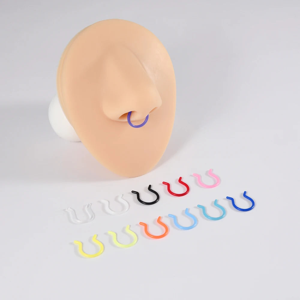 5-1PCS Stainless Steel Non Piercing Nose Clip Cone Bull Punk Unique Fake Nose Septum Ring Non-pierced Body Jewelry Unisex