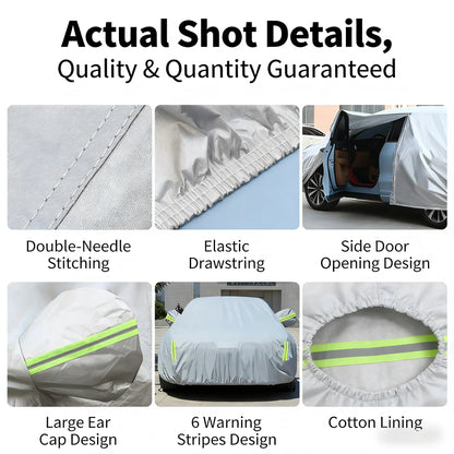Full-Cover Car Cover: All-Season, Thickened & Cotton-Padded, Hailproof, Waterproof, Sunshade & Sunscreen
