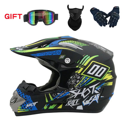 2019 New Flip Up Motorcycle Helmet Children motocross Off Road Helmet ATV Dirt bike Downhill MTB DH racing helmet.