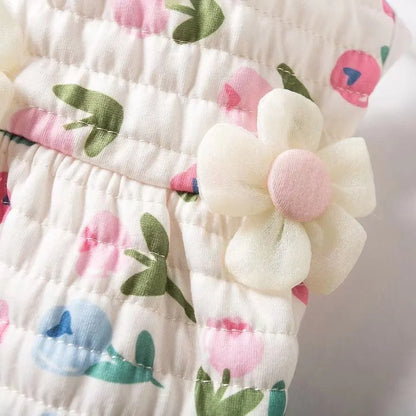 Pet Tulip Cotton Coat Teddy Autumn Clothes Yorkshire Terrier Warm Jacket Puppy Cute Pullover Dog Stuff