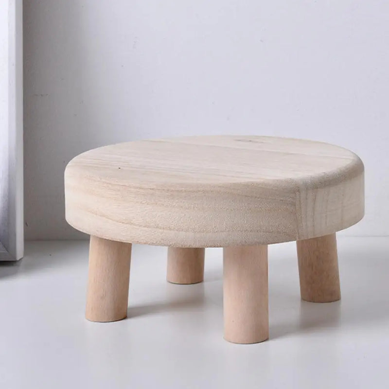 Small Useful Small Wooden Stool Wear-resistant Flower Pot Stand Fine Workmanship Wood Texture Flower Pot Stand Rest