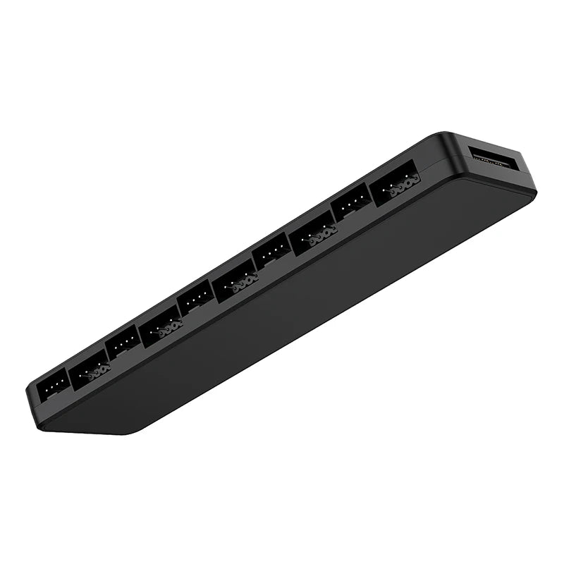 TEUCER  LP-10 ARGB/PWM HUB SATA Power Interface 5 Ports 5V 3pin ARGB and 5 Ports 4pin PWM HUB Fan 2 in 1 HUB Adapter