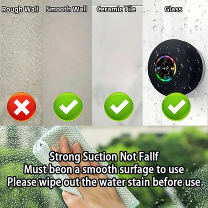 Portable Wireless Bluetooth Speaker IPX4 Waterproof Loudspeaker Outdoor Sports Bathroom Large Suction Cup Mini Stereo Sound Box