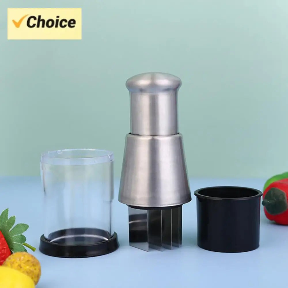 Stainless Steel Manual Hand Chopper Kitchen Tools Garlic Chopper Vegetable Chopper for Garlic Ginger Herbs Nuts
