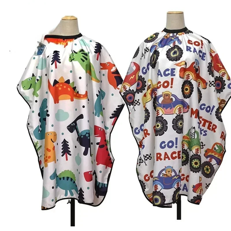 Kids' Cartoon Haircut Cape  Waterproof Barber Wrap – Salon Hair Care Styling Supplies