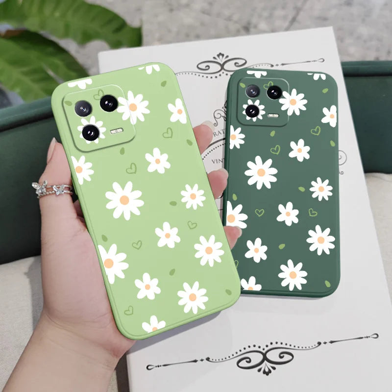 Tender Daisy Phone Case For Xiaomi Mi 15T 14 14T 13 13T 12 12X 12T 12S 11 11T 10 10T 9 9T Pro Lite Liquid Silicone Cover