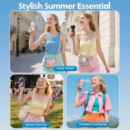 Portable Mini Handheld Fan 199-speed 3600mAh Rechargeable Mini Personal Hand Fan Battery Operated for Outdoor Travel Beach