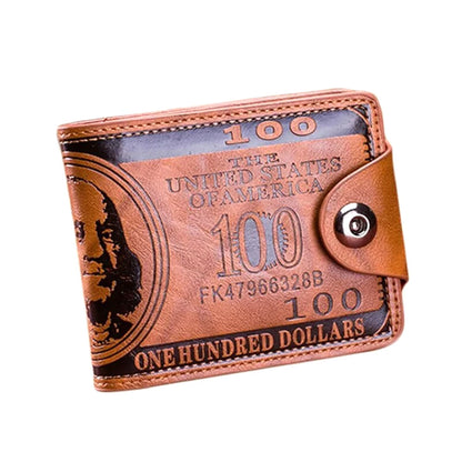 Men's Wallets With 100 US Dollar Pattern Wallet Male Leather Walet Photo Card Holder Fashion Large Capacity Wallet Purse