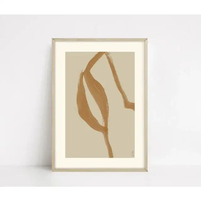 Modern Abstract Beige and White Canvas Painting  Scandinavian Neutral Wall Art Print for Home Decor  Art Gallery Poster