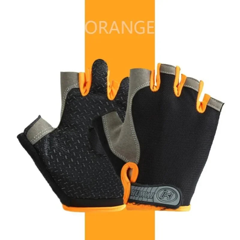 1Pair Gym Gloves Fingerless Gloves Anti-Slip Shock-Absorbing Gloves Sports Gloves for Training Lifting Weight Cycling