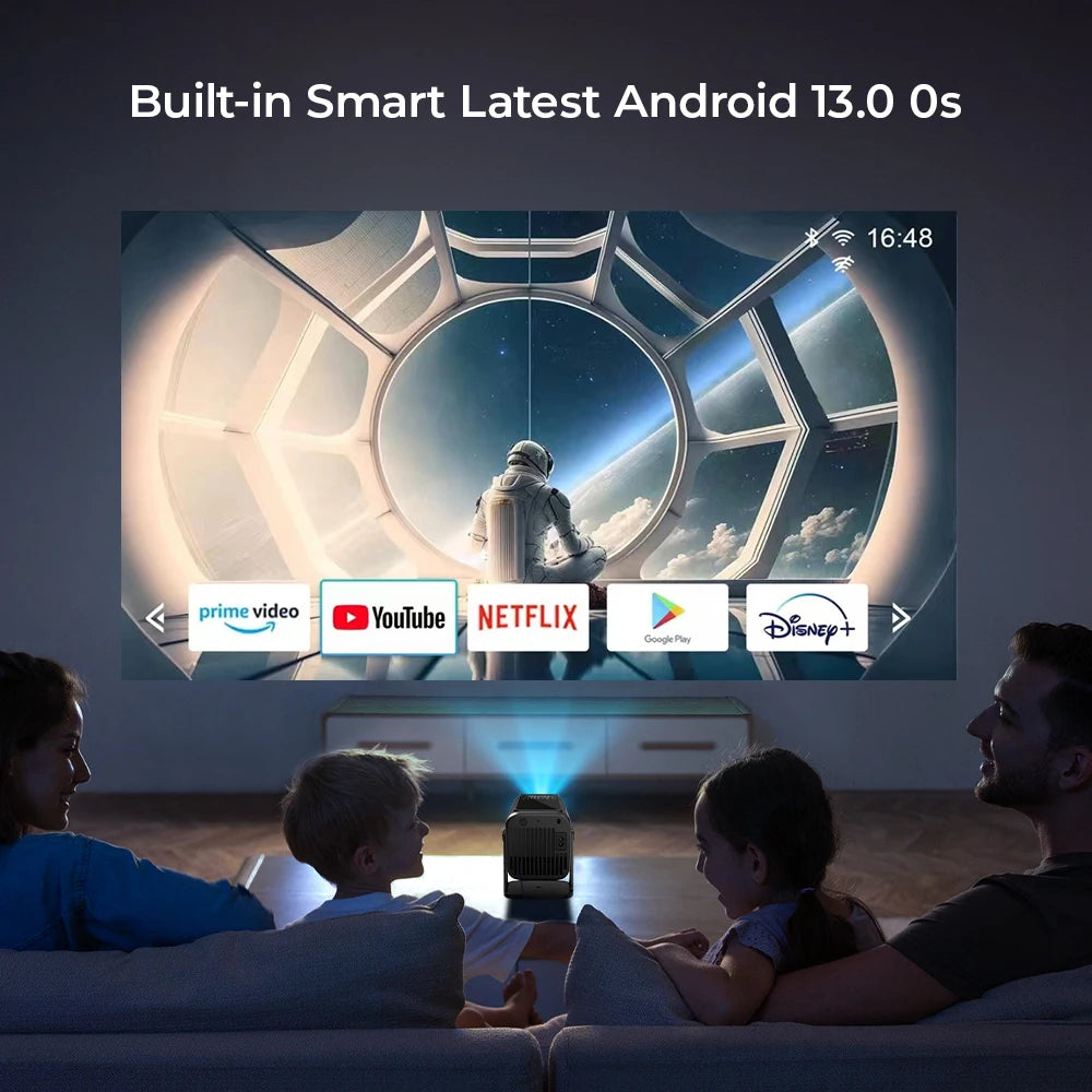New Hy300 Pro Hy500 Android 13 1080P Projector 4K Android Smart Bluetooth Wi-Fi Video Theater Smart Home Portable Mini Projector
