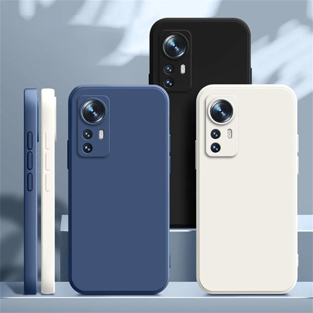 Luxury Cases for Xiaomi Mi 12 12S 12T Pro 12X Ultra Soft Square Matte Silicone Mi 12 lite 5G Thin Lens Protection Original Case