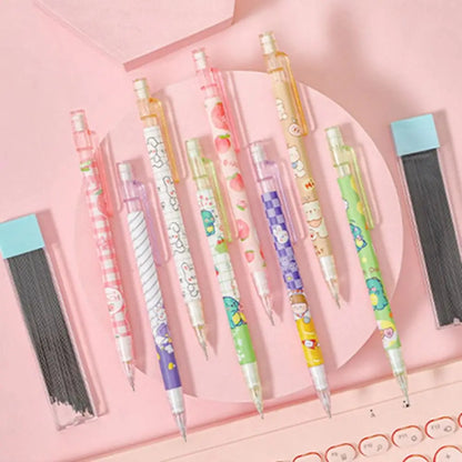 Pencil Refill 0.5mm Mechanical Pencil Animals Peach Automatic Pencils Cartoon Cute Press Pen Students Prize