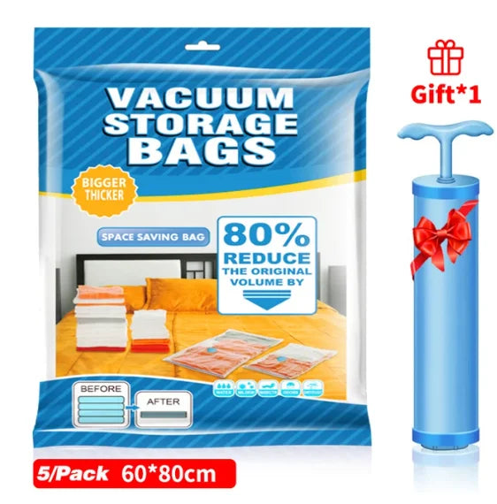 Vacuum Storage Bag Clothes Organizer Bag for Bedding,Pillows,Towel,Space Saver Travel Seal Packet With Valve Vacuum Bag Package