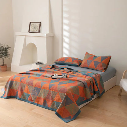 Decorative Bed Cover Blanket Ethnic Cotton Gauze Bedroom Bedspread On The Bed Double Quilts King Size Bed Comforters 220*240cm